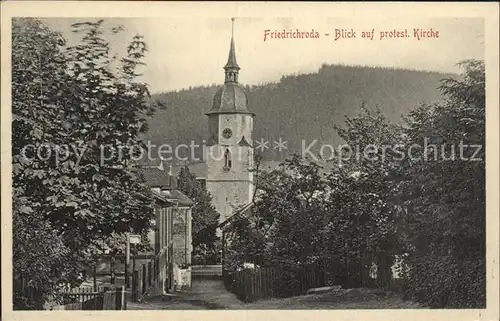 Friedrichroda Blick auf protestantische Kirche Kat. Friedrichroda