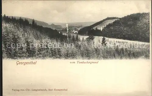 Georgenthal Gotha Blick vom Tambachergrund Kat. Georgenthal