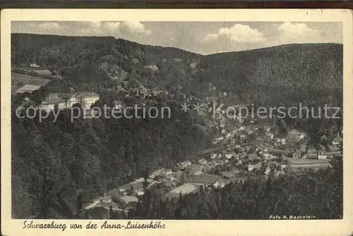 Schwarzburg Thueringer Wald Blick von der Anna Luisenhoehe Kat. Schwarzburg