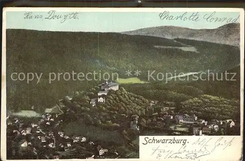 Schwarzburg Thueringer Wald Panorama Kat. Schwarzburg