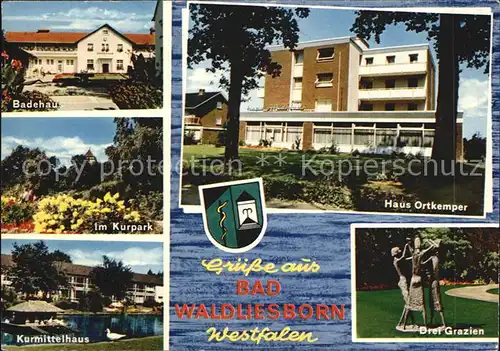 Waldliesborn Bad Badehaus Haus Ortkemper Drei Grazien Kurpark Kurmittelhaus Kat. Lippstadt