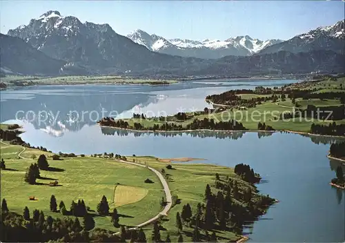 Forggensee Schwangau Allgaeuer Tiroler Alpen Luftbild Kat. Schwangau