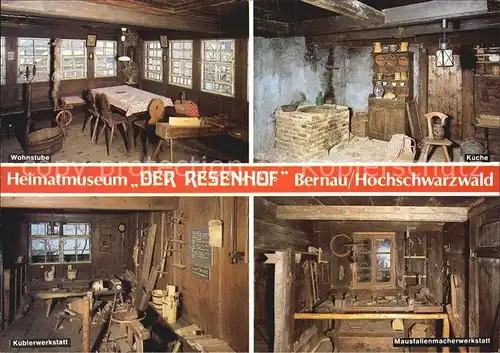 Bernau Schwarzwald Heimatmuseum Der Resenhof Wohnstube Kueche  Kat. Bernau im Schwarzwald