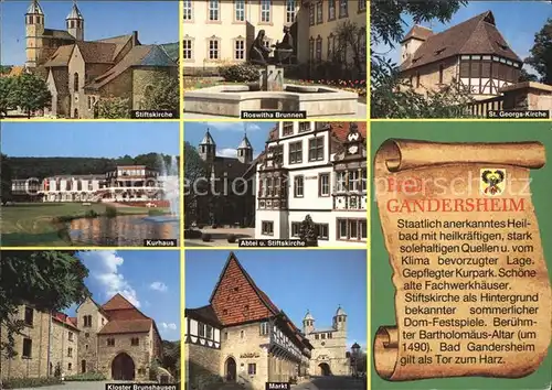 Bad Gandersheim Stiftskirche Roswitha Brunnen Kurhaus Kloster Markt Kat. Bad Gandersheim