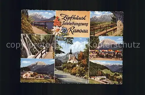 Ramsau Berchtesgaden Soleleitungsweg Wimbachklamm Terrasse Zipfhaeusl  Kat. Ramsau b.Berchtesgaden