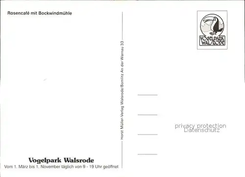 Walsrode Lueneburger Heide Rosencafe Bockwindmuehle Kat. Walsrode