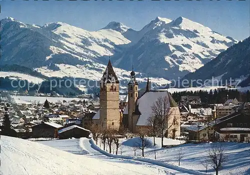Kitzbuehel Tirol Panorama Kirche Kat. Kitzbuehel