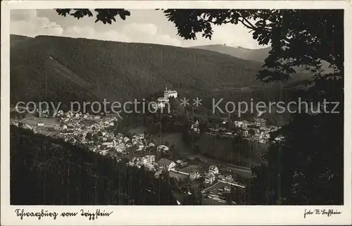 Schwarzburg Thueringer Wald Blick vom Trippstein Kat. Schwarzburg