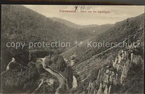 Schwarzatal Blick von der Ingoklippe Kat. Rudolstadt