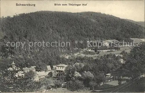 Schwarzburg Thueringer Wald Blick vom Thueringer Hof Kat. Schwarzburg