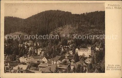 Friedrichroda Blick vom Kurhaus auf Abtsberg Kat. Friedrichroda