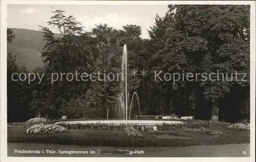 Friedrichroda Springbrunnen Park Kat. Friedrichroda