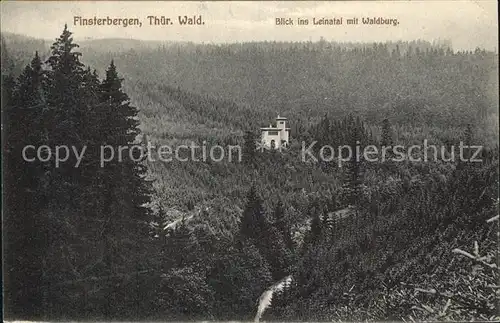 Finsterbergen Blick ins Leinatal mit Waldburg Kat. Finsterbergen Thueringer Wald