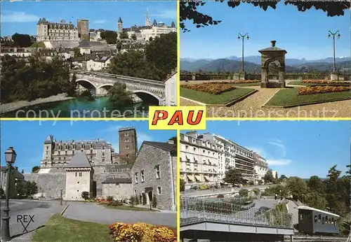 Pau Le Gave et le chateau Henri IV Kat. Pau