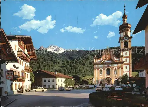 Goetzens Tirol mit Kirche und Nockspitze Kat. Goetzens