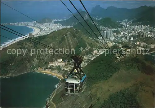 Rio de Janeiro Vista panoramica com bondinho do Pac de Acucar Kat. Rio de Janeiro