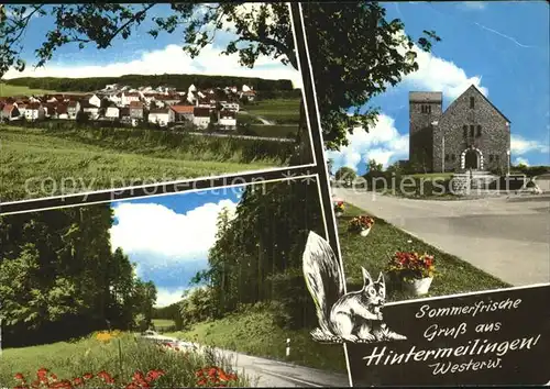 Hintermeilingen Ortsblick Kirche Park Kat. Waldbrunn (Westerwald)