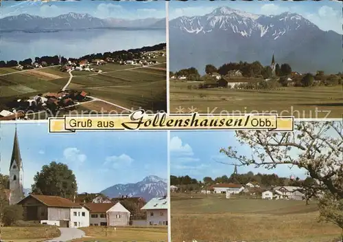 Gollenshausen Chiemsee Panorama Kirche Kat. Gstadt a.Chiemsee