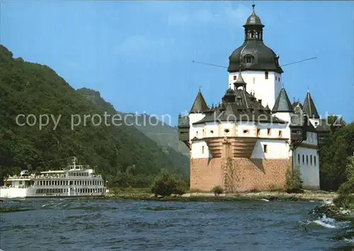 Kaub Die Pfalz im Rhein Fahrgastschiff Kat. Kaub