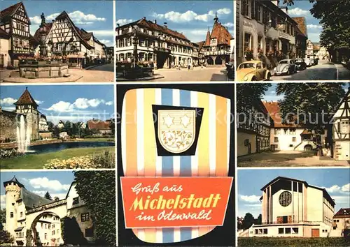 Michelstadt Markt Brunnen Strassenpartien Fontaene Schloss Kirche Kat. Michelstadt