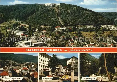 Wildbad Schwarzwald Panorama Teilansicht Kurplatz Kuranlagen Kat. Bad Wildbad