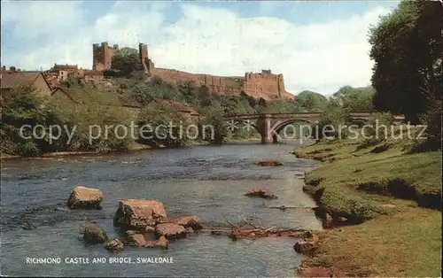 Swaledale Richmondshire Richmond Castle and Bridge Kat. Richmondshire