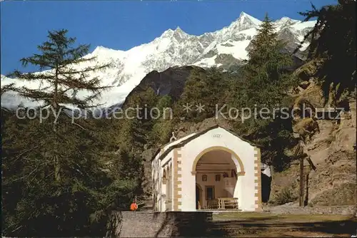 Saas Fee Kapelle Maria zur Hohen Stiege Taeschhorn Dom Suedlenz Walliser Alpen Kat. Saas Fee
