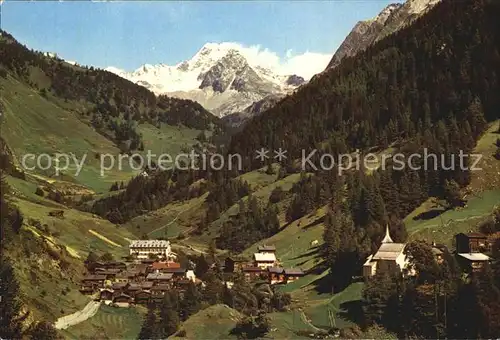Binn Gesamtansicht mit Ofenhorn Alpen Kat. Binn