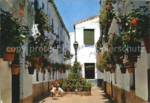 Costa Del Sol Calle tipica typische Strasse Blumenschmuck Kat. Spanien
