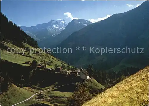 Binn Panorama mit Hillenhorn Alpen Kat. Binn