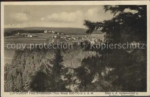 Finsterbergen Blick zum Hohenwinkel Kurhaus Felsenstein Kat. Finsterbergen Thueringer Wald