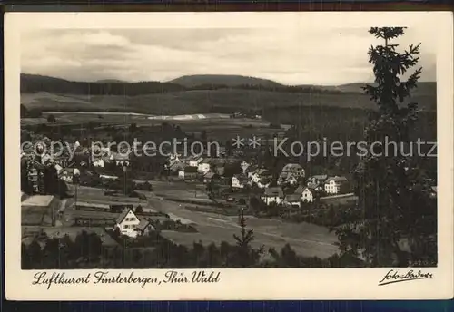 Finsterbergen Blick vom Hainfelsen Kat. Finsterbergen Thueringer Wald