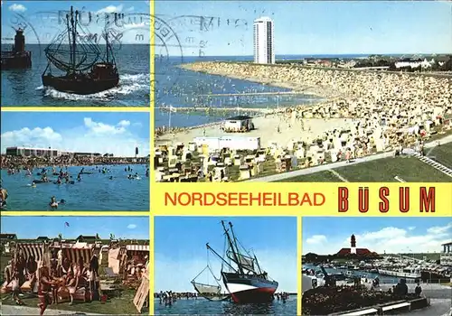Buesum Nordseebad Fischkutter Strand Badefreuden Hafen Kat. Buesum