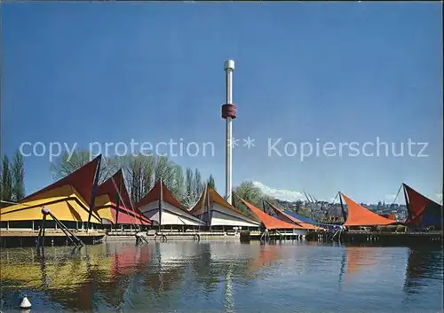 Exposition Nationale Lausanne 1964 Port et la Tour Spiral Kat. Lausanne