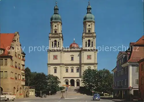 Kempten Allgaeu Kornhaussplatz und St Lorenzkirche Kat. Kempten (Allgaeu)