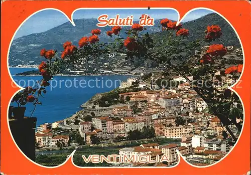 Ventimiglia Italien Panorama da levante sfondo Mortola e Mentone Kat. Italien