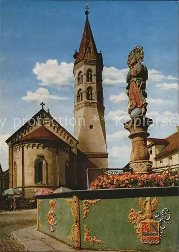 Schwaebisch Gmuend St Johanneskirche und Marienbrunnen Kat. Schwaebisch Gmuend