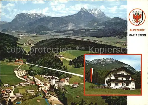 Mariastein Tirol Fliegeraufnahme mit Gasthof Pension Alpenhof Kat. Mariastein