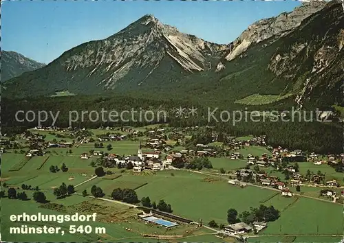 Muenster Tirol mit Rofangebirge Fliegeraufnahme Kat. Muenster