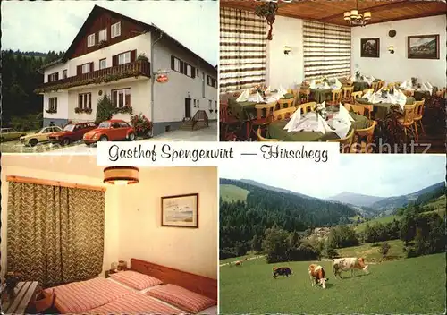 Hirschegg Steiermark Gasthof Spengerwirt Fremdenzimmer Restaurant Landschaft Kuehe Kat. Hirschegg