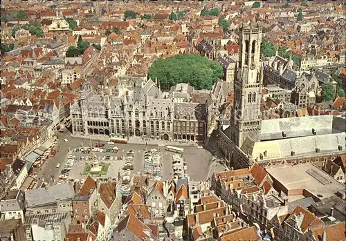 Brugge Grote Markt Belfried Fliegeraufnahme Kat. 