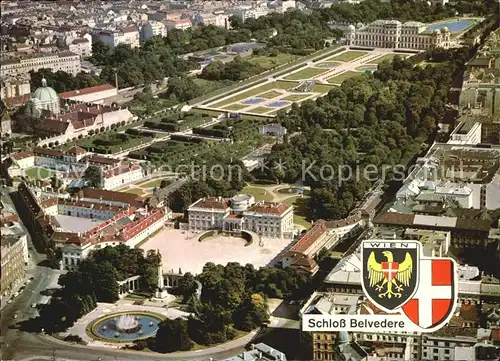 Wien Belvedere Gartenschloss Prinz Eugen von Savoyen Fliegeraufnahme Kat. Wien