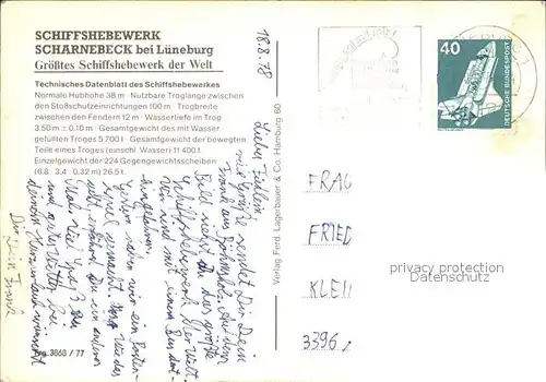 Scharnebeck Lueneburg Schiffshebewerk Fliegeraufnahme Kat. Scharnebeck
