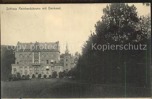 Friedrichroda Schloss Reinhardsbrunn mit Denkmal Kat. Friedrichroda