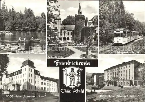Friedrichroda Schloss Reinhardsbrunn Thueringerwaldbahn Gondelteich  Kat. Friedrichroda