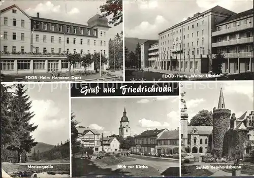 Friedrichroda FDGB Heime Walter Ulbricht Danz Marienquelle Schloss Reinhardsbrunn Kat. Friedrichroda