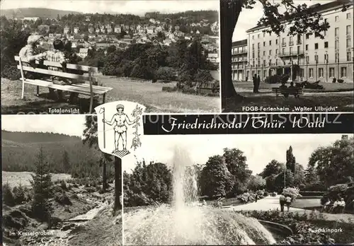 Friedrichroda FDGB Ferienheim Walter Ulbricht Kesselgraben Puschkinpark Kat. Friedrichroda