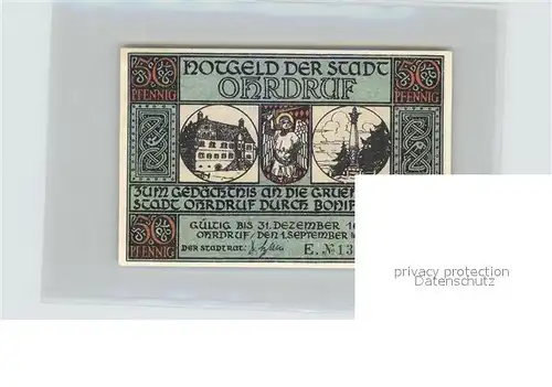 Ohrdruf Bau einer Kapelle 50 Pfennig Kat. Ohrdruf