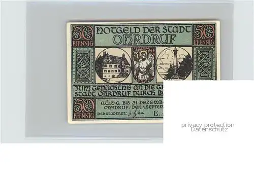 Ohrdruf Bau einer Kapelle 50 Pfennig Kat. Ohrdruf