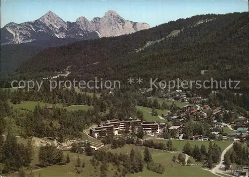 Reith Seefeld Tirol Auland mit Karwendel Hotel Alpenkoenig Fliegeraufnahme Kat. Reith bei Seefeld